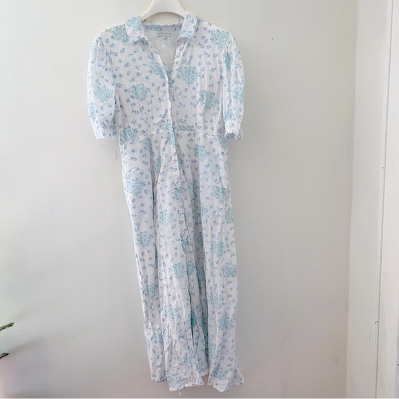 India Amory Julia Amory Dress Blue & White Sz L - Picture 4 of 9